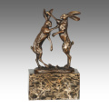 Estátua de animais coelhos decoração escultura de bronze Tpal-323
